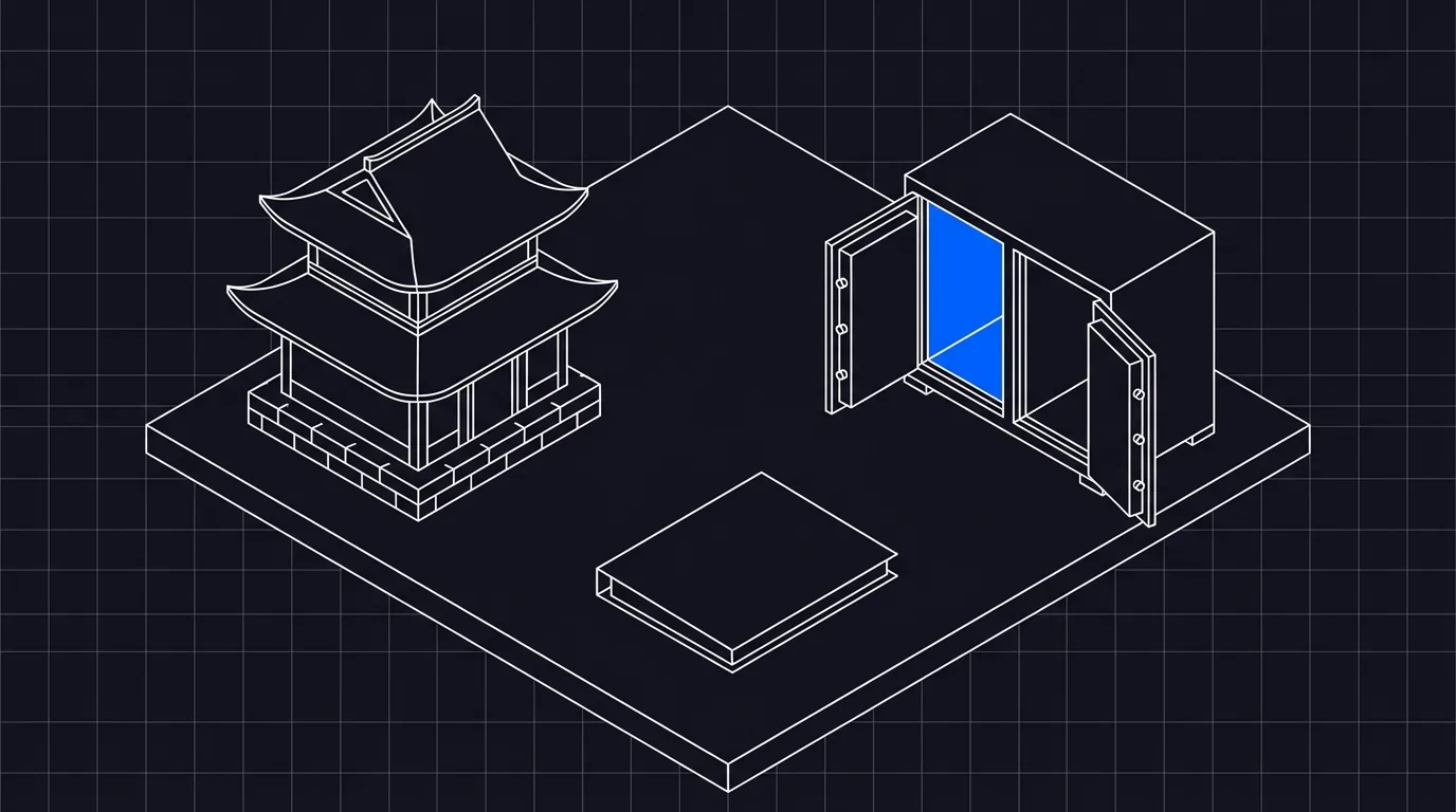 Un bâtiment aux toits japonais incurvés et un coffre à deux compartiments séparés : la licence d'échange de crypto-monnaies au Japon